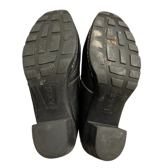 Bolo Black Leather Chunky Heel Booties Size 9 - Picture 6 of 9